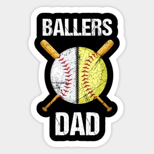 Ballers Dad Baseball Player Sticker